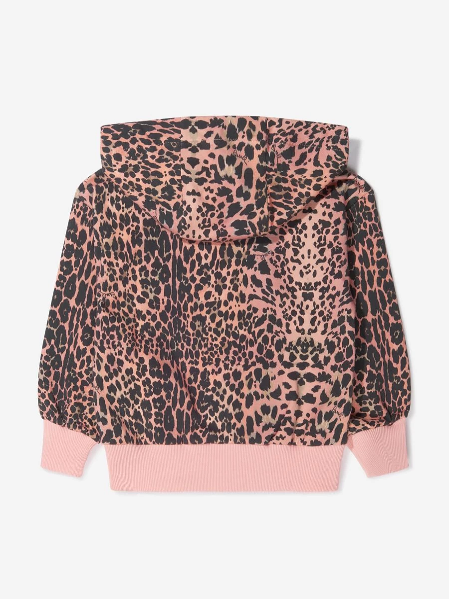 Roberto Cavalli Girls Leopard Print Cotton Zip Up Hoodie Jacket