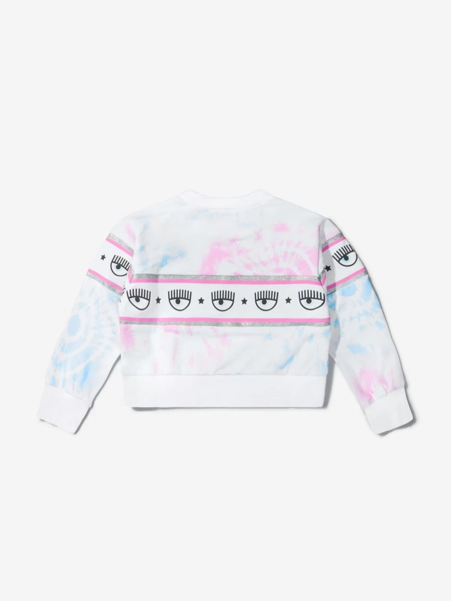 Chiara Ferragni Girls' Cotton Tie-Dye Logo Sweatshirt for Kids - Trendy & Comfortable