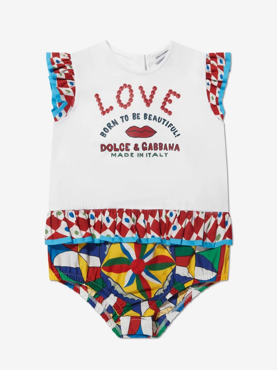 Dolce & Gabbana Kids Baby Girls Colorful Romper - Stylish Multicolor Outfit