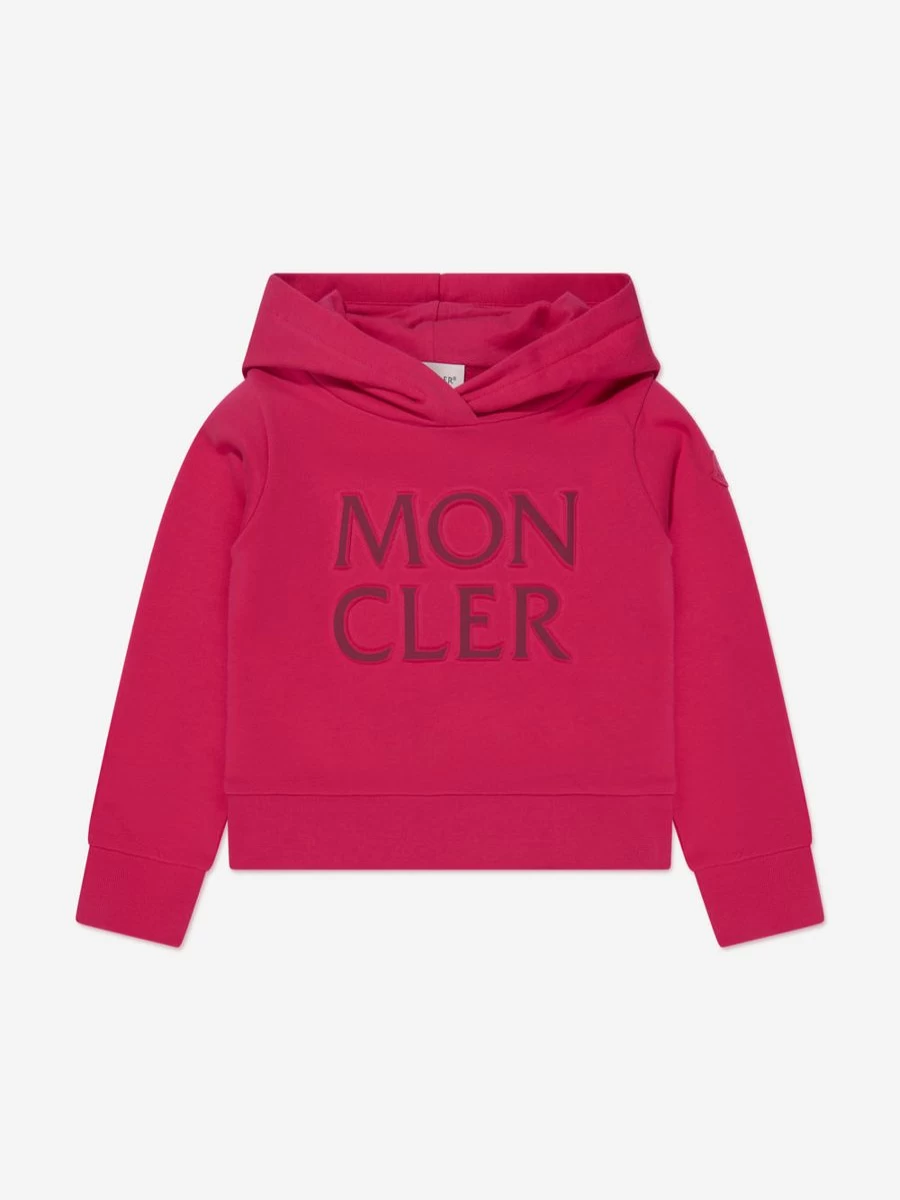 Moncler Enfant Girls Pink Logo Hoodie for Kids - Stylish & Comfortable Pullover