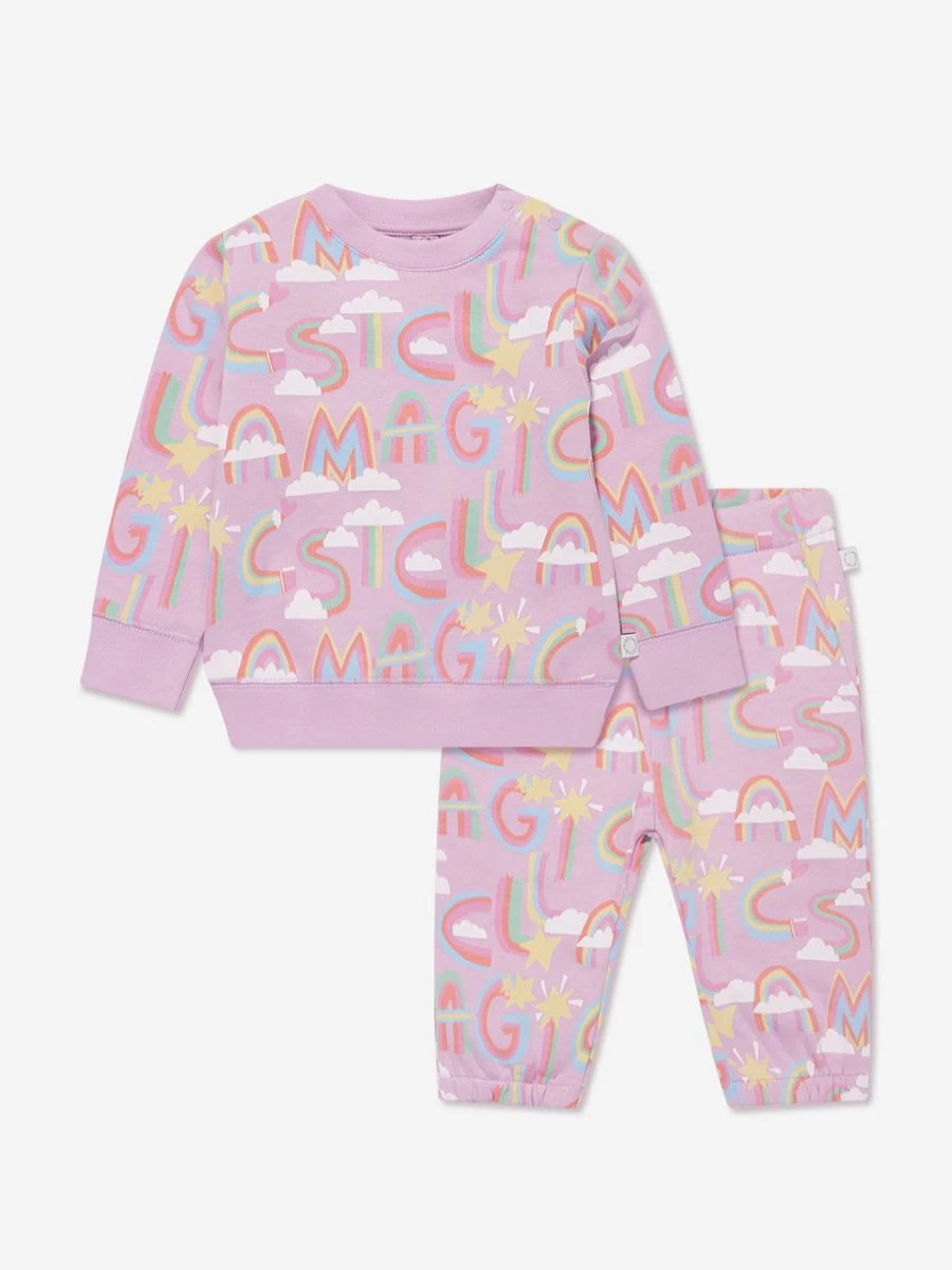 Stella McCartney Kids Baby Girls Pink Logo Tracksuit Set