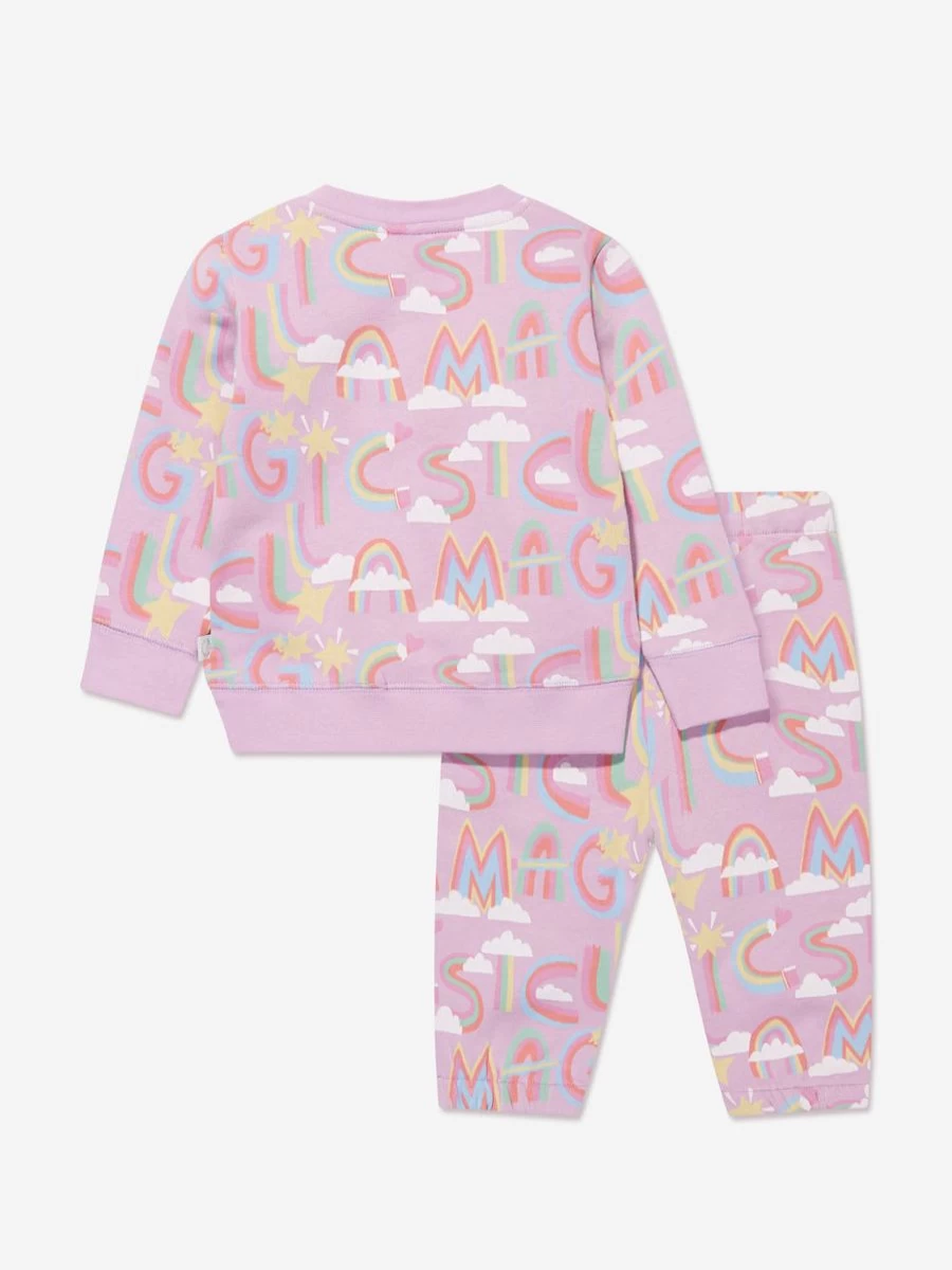 Stella McCartney Kids Baby Girls Pink Logo Tracksuit Set