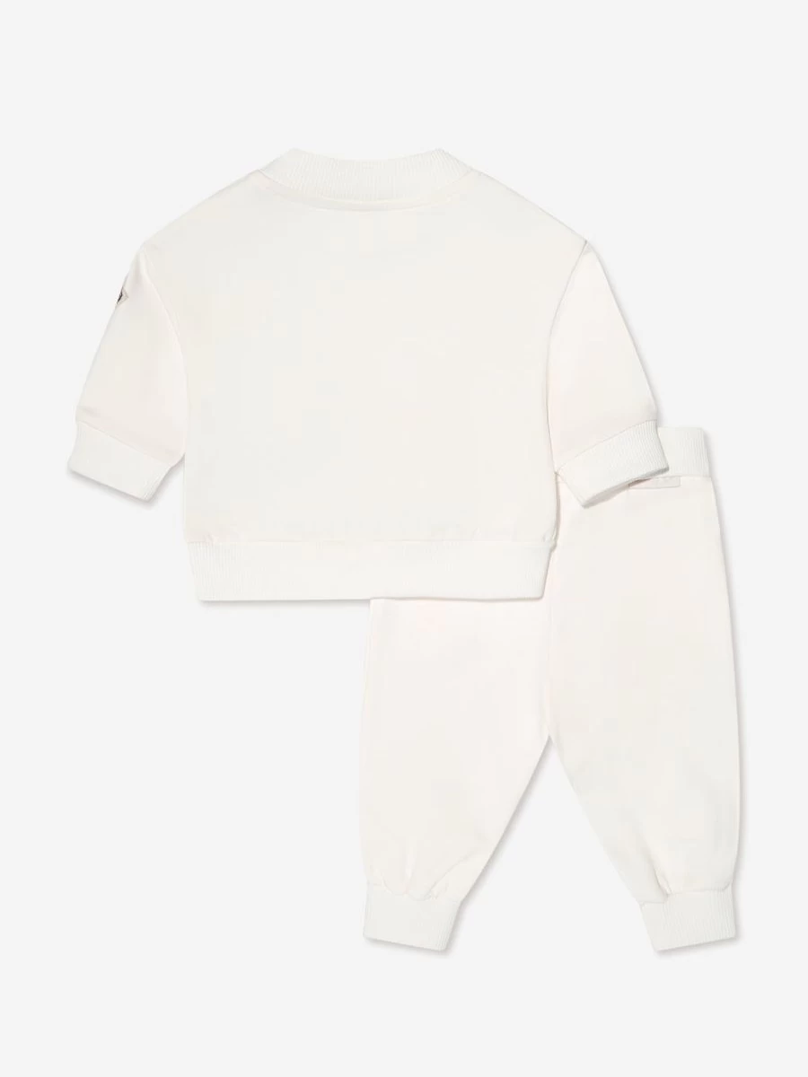 Moncler Enfant Baby Girls White Tracksuit - Soft Cotton Casual Outfit