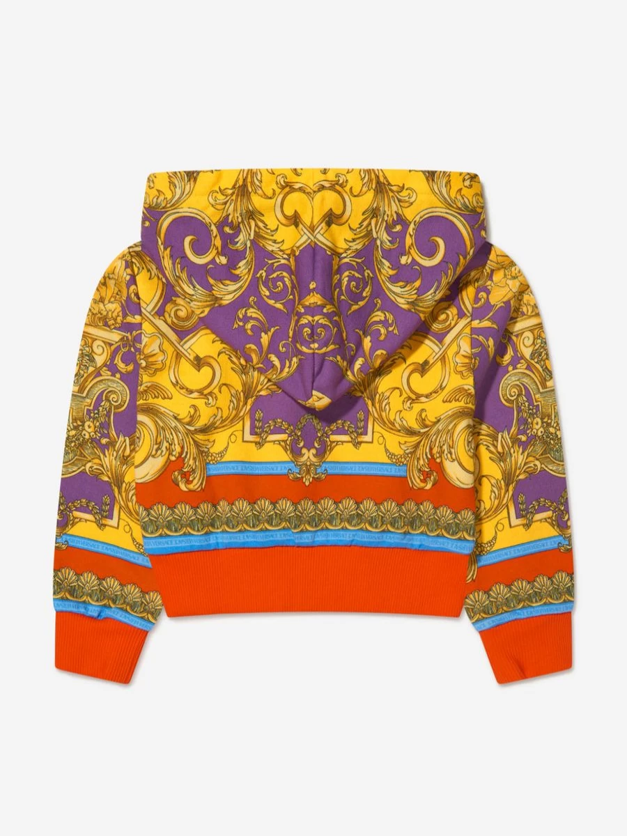 Versace Girls Cotton Barocco Goddess Hoodie | Luxury Designer Pullover for Kids
