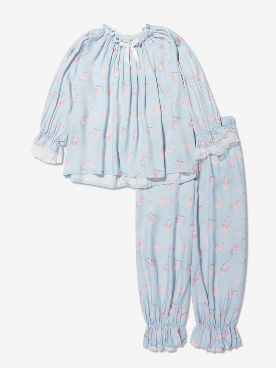 Amiki Girls Grace Blue Pyjama Set - Comfortable Children's Sleepwear