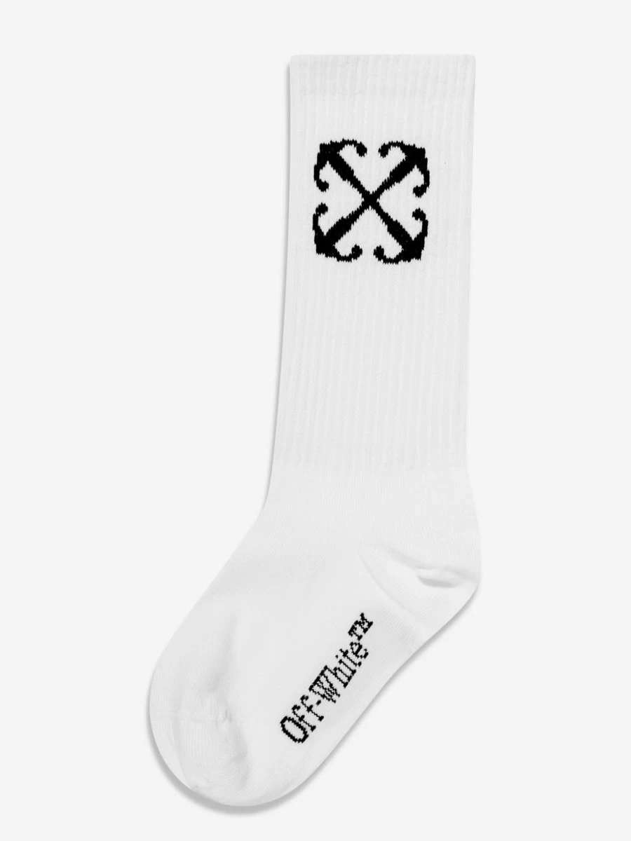 Off-White Boys' Arrow Print White Socks for Kids
