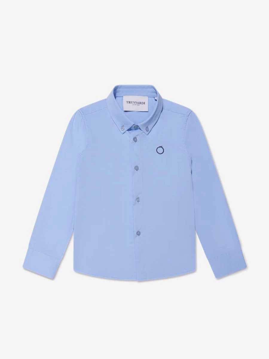 Trussardi Teen Boys Blue Barlog Shirt - Stylish Casual Wear for Teens