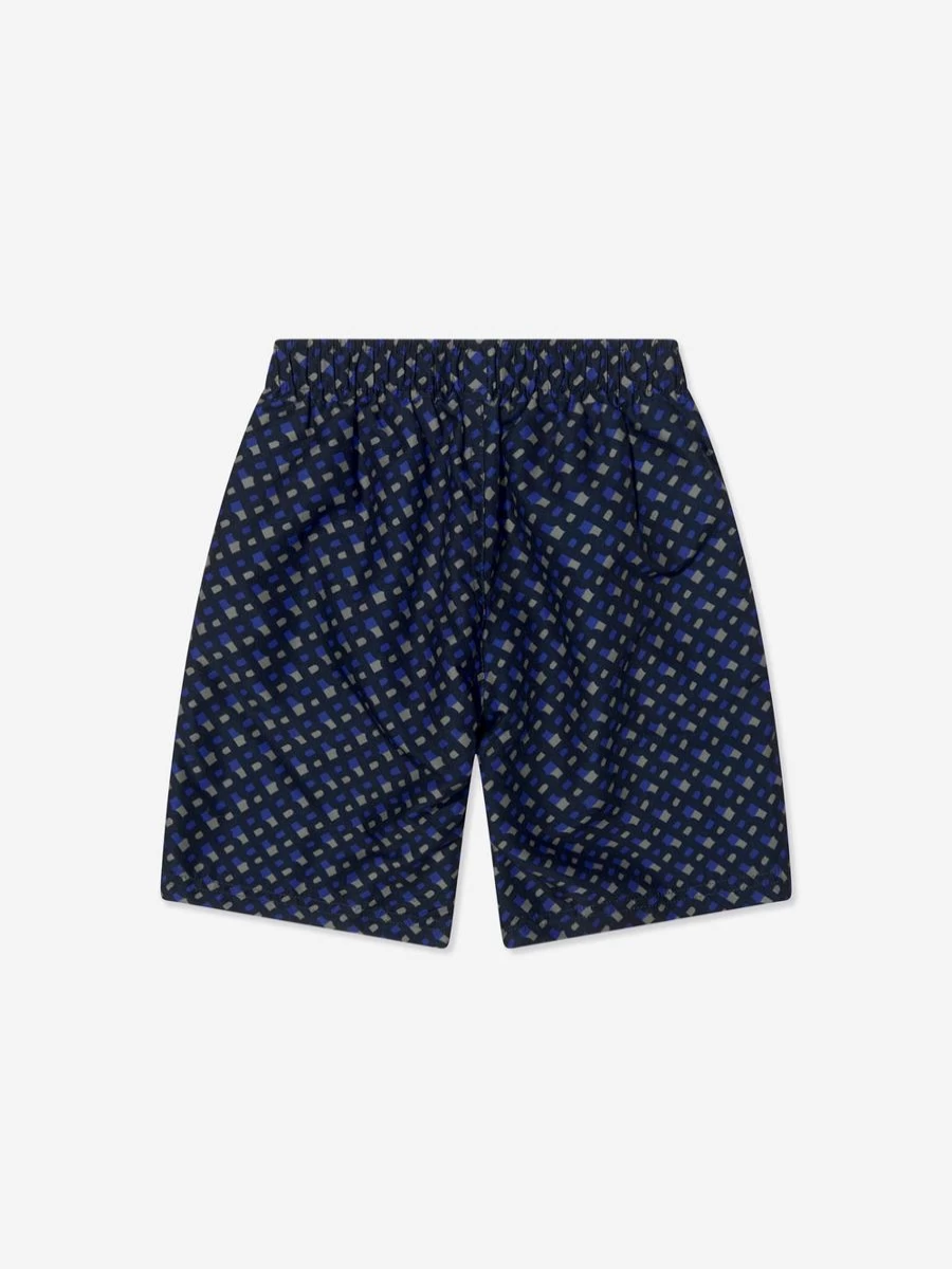 BOSS Boys Navy Monogram Swim Shorts | Childsplay Clothing