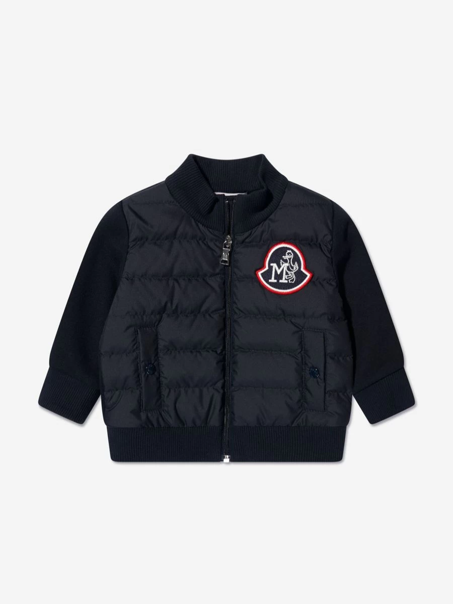 Moncler Enfant Baby Boys Navy Down Padded Zip-Up Cardigan Winter Coat