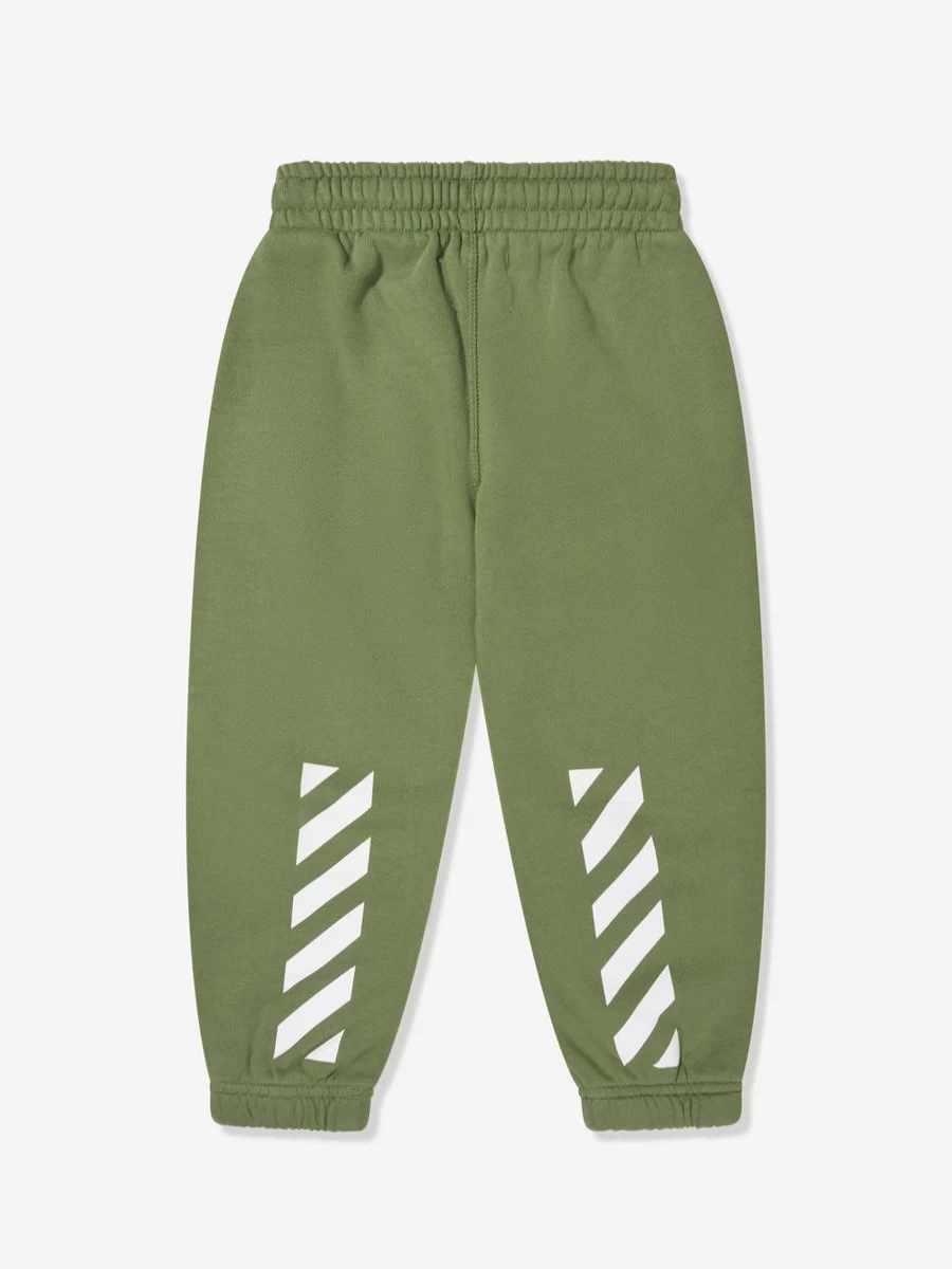 Off-White Boys' Bookish Diagonal Logo Joggers in Green