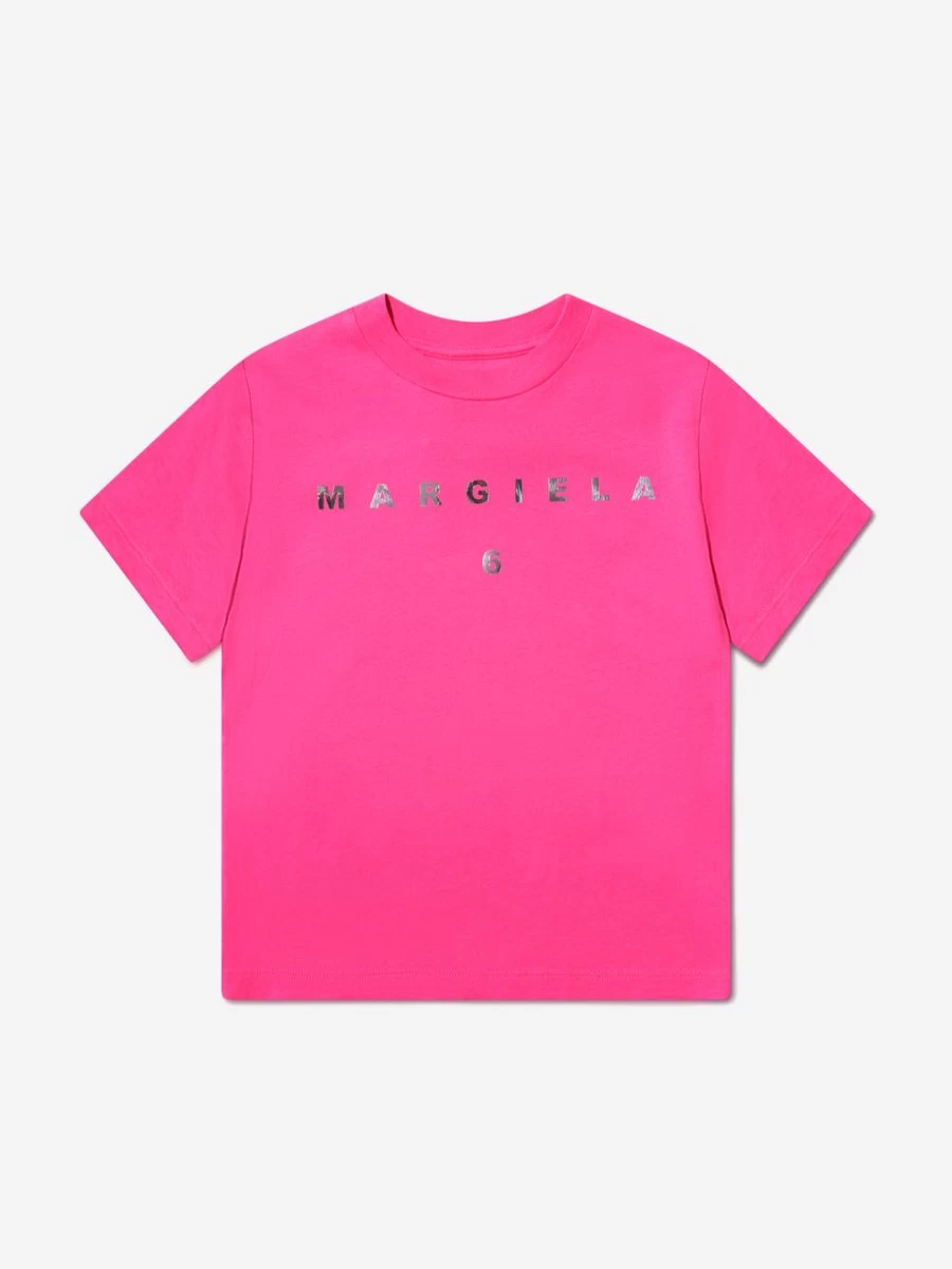 MM6 Maison Margiela Boys Pink Logo T-Shirt for Kids