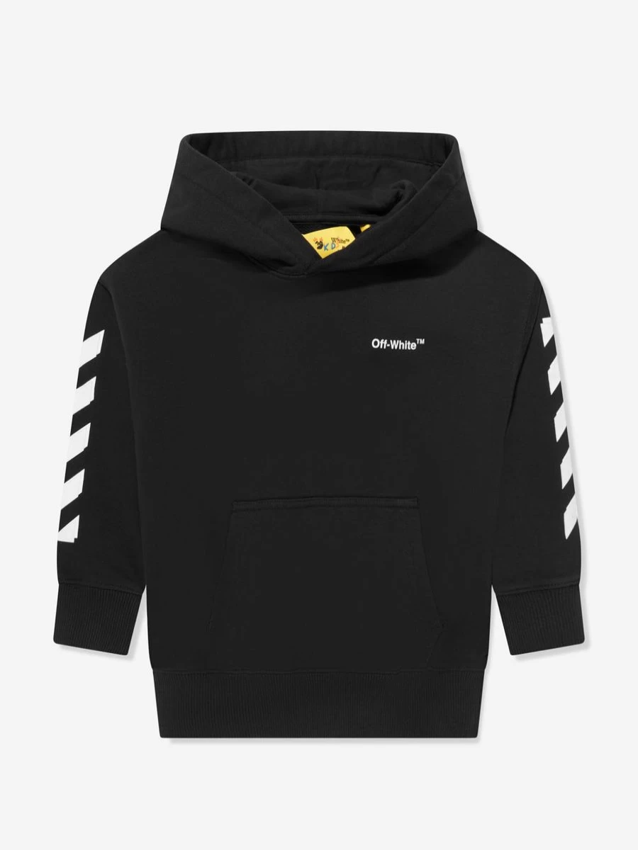 Off-White Boys Black Rubber Arrow Print Hooded Sweatshirt