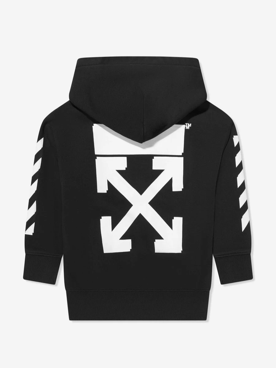 Off-White Boys Black Rubber Arrow Print Hooded Sweatshirt