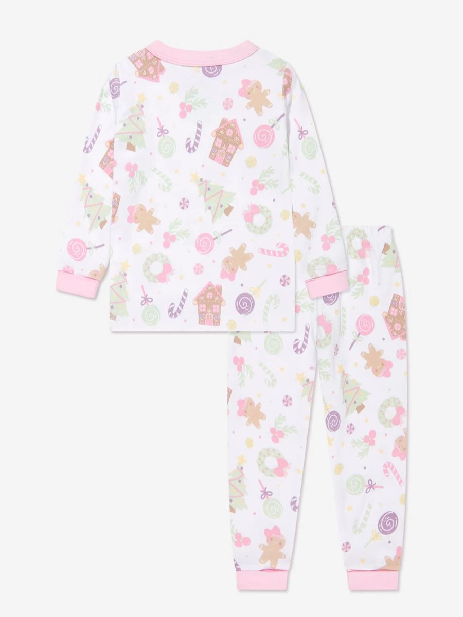 Magnolia Baby Girls Pink Gingerbread Print Long Sleeve Pyjamas - Sweet Holiday Pajama Set