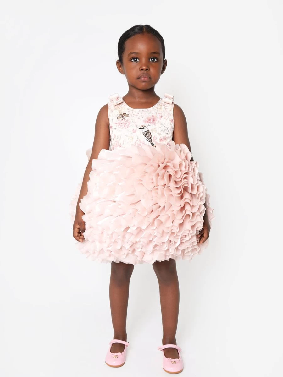 "Maison Ava Teen Girls Blush Pomme Dress – Elegant & Stylish"