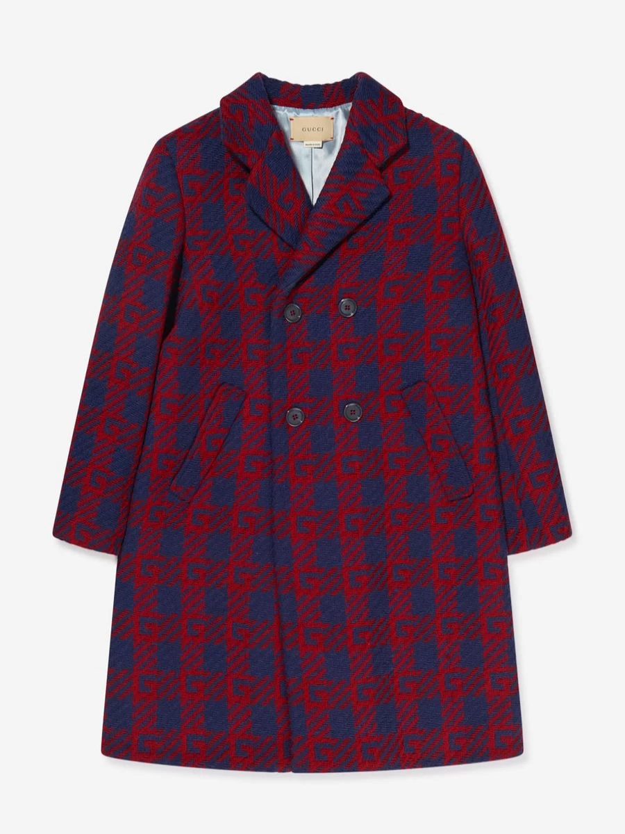 Gucci Kids Boys Cashmere Coat with G Logo - Luxury Winter Outerwear for Boys by Childsplay Clothing