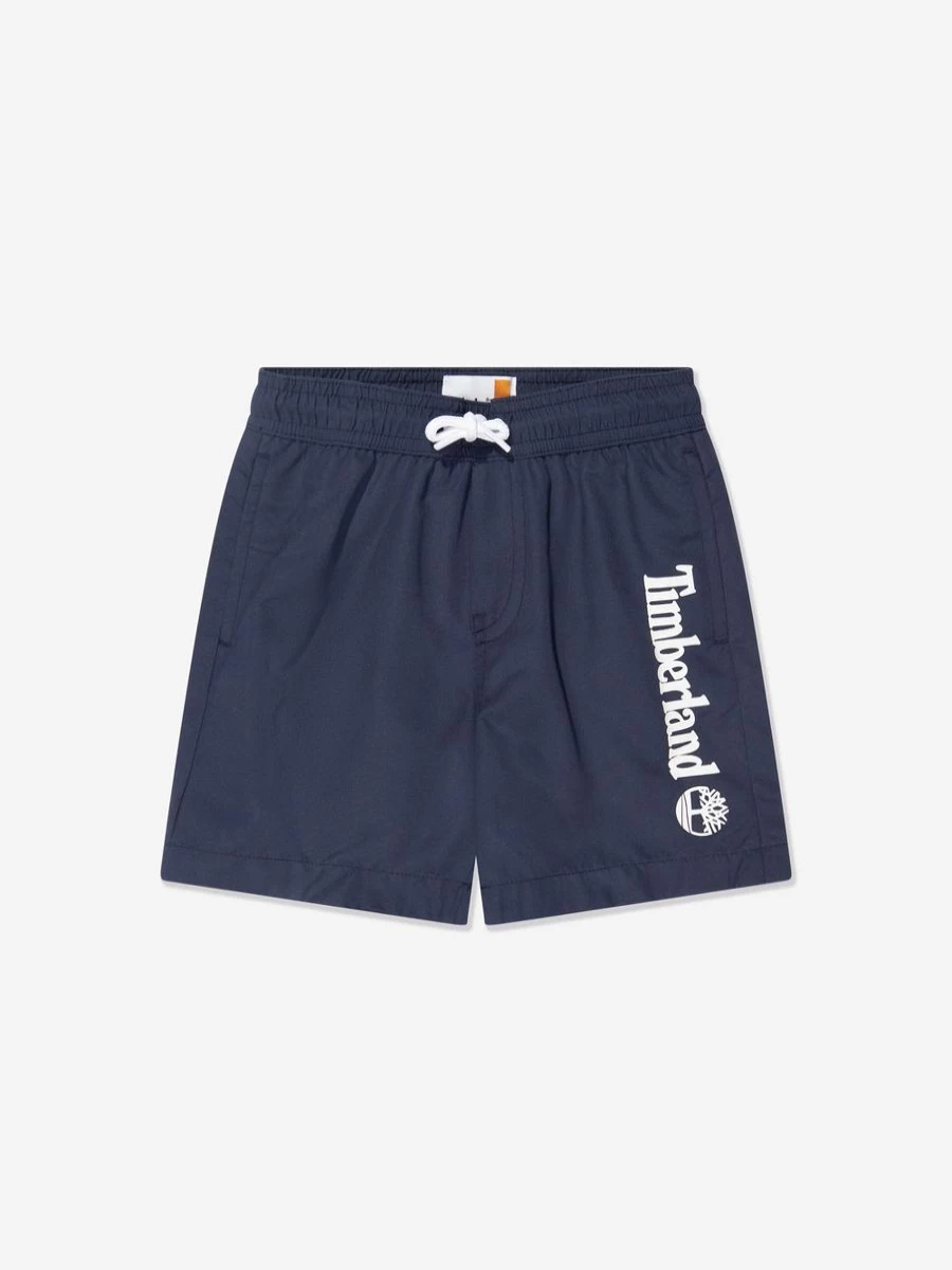 Timberland Boys Navy Logo Swim Shorts for Active Kids