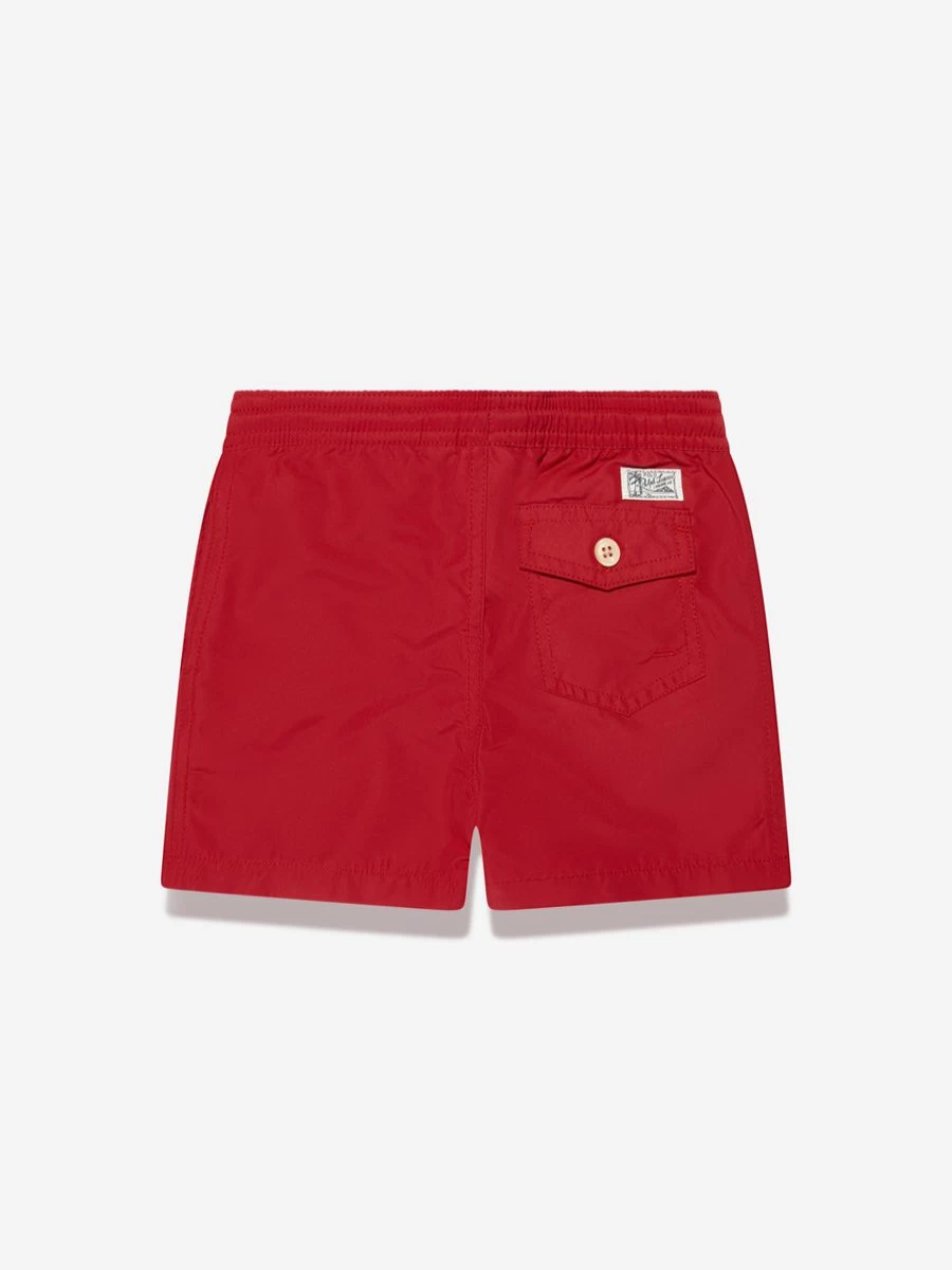 Ralph Lauren Kids Boys' Red Logo Swim Shorts for Active Summer Fun