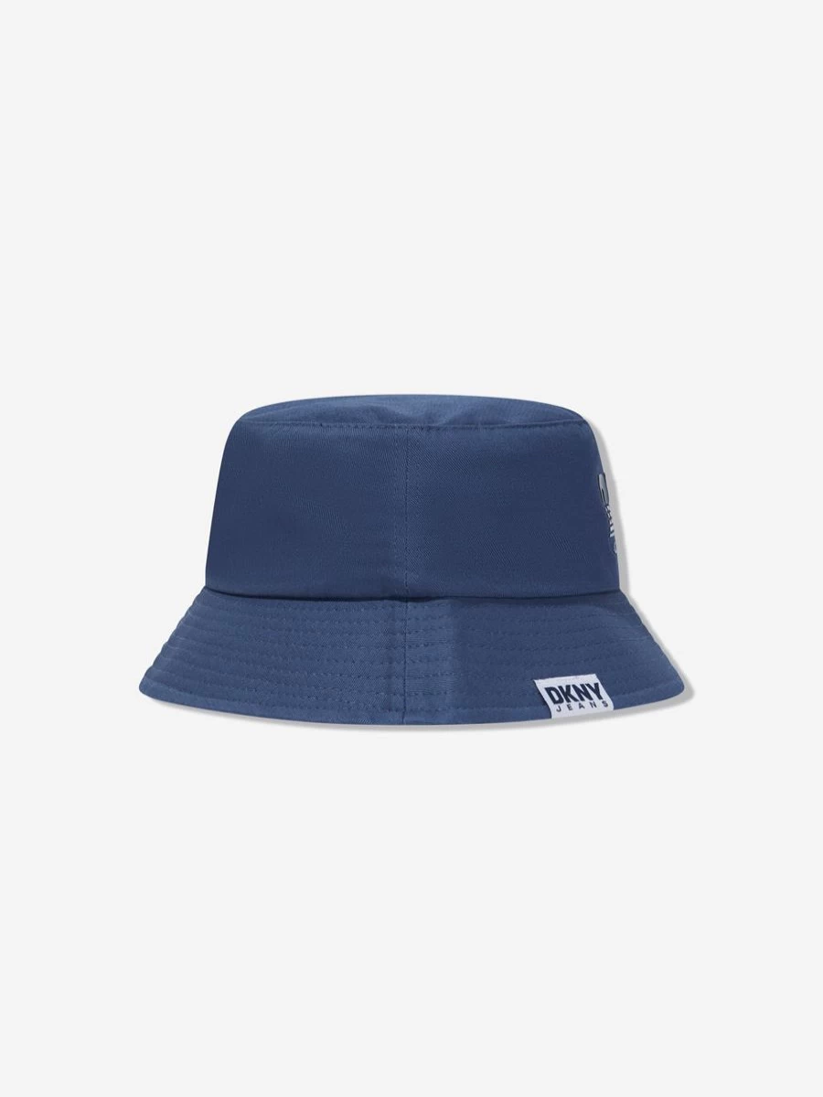 DKNY Teen Boys' Blue Logo Bucket Hat for Casual Wear