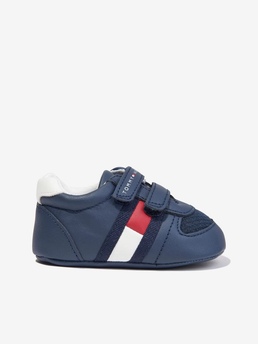 Tommy Hilfiger Boys' Pre-Walker Soft Sole Shoes with Velcro Straps for Infants