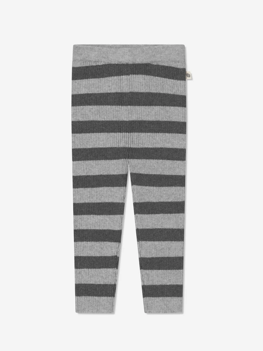 The Bonnie Mob Baby Cashmere Knit Leggings for Girls - Soft Grey Toddler Leg Warmers