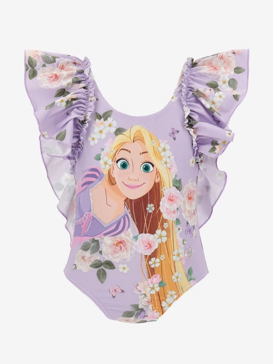 Monnalisa Purple Princess Swimsuit for Girls - Elegant & Comfortable Swimwear