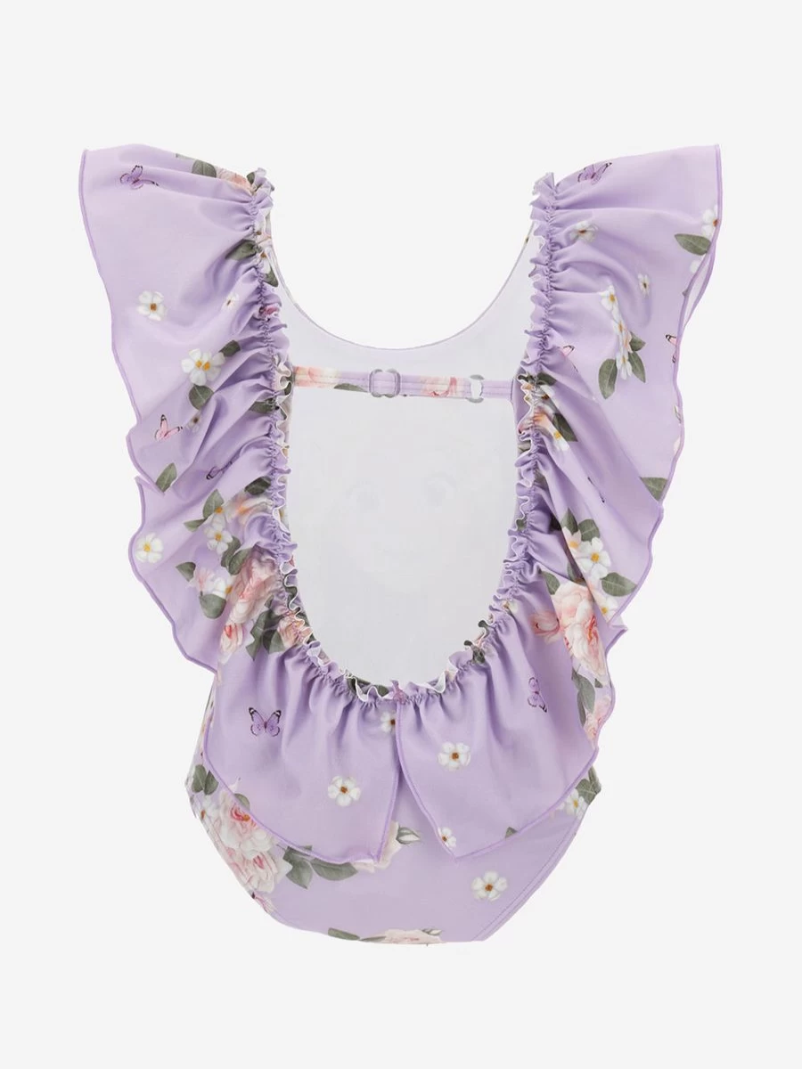 Monnalisa Purple Princess Swimsuit for Girls - Elegant & Comfortable Swimwear
