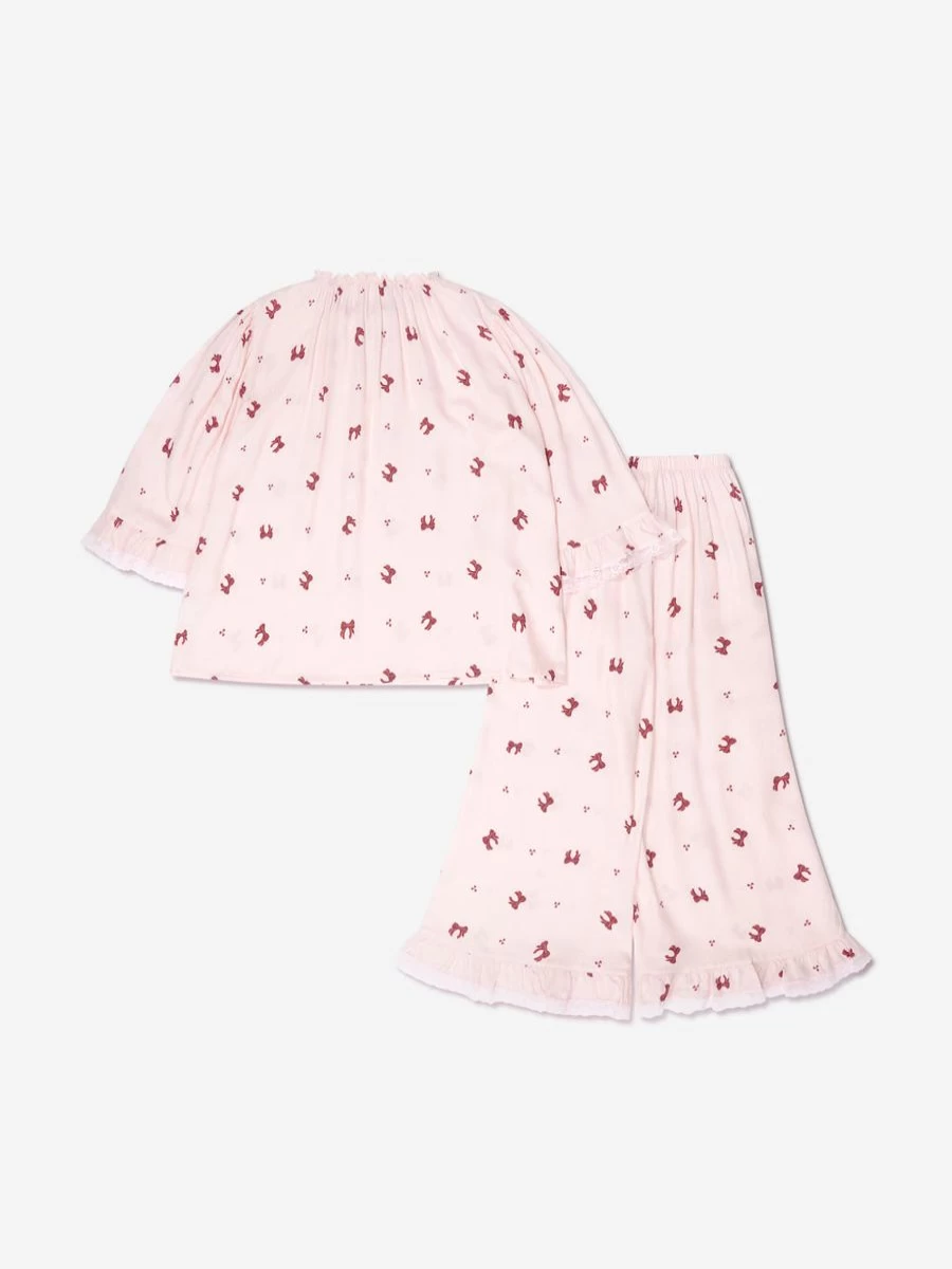 Amiki Girls' Bow Print Melany Pajamas - Cute & Comfortable Sleepwear for Kids