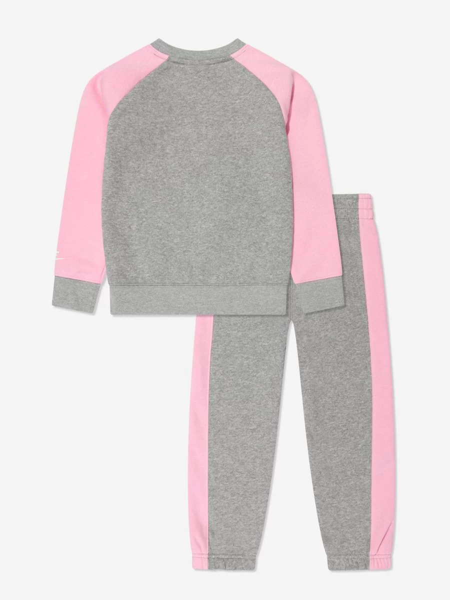 Nike Girls Futura Oversized Grey Crewneck Tracksuit Set