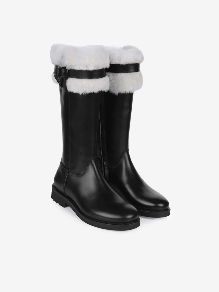 Gallucci Girls' Fur-Lined Leather Boots for Winter Comfort & Style
