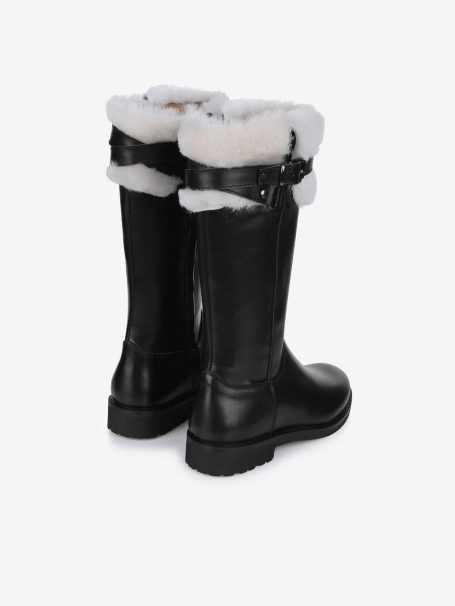Gallucci Girls' Fur-Lined Leather Boots for Winter Comfort & Style