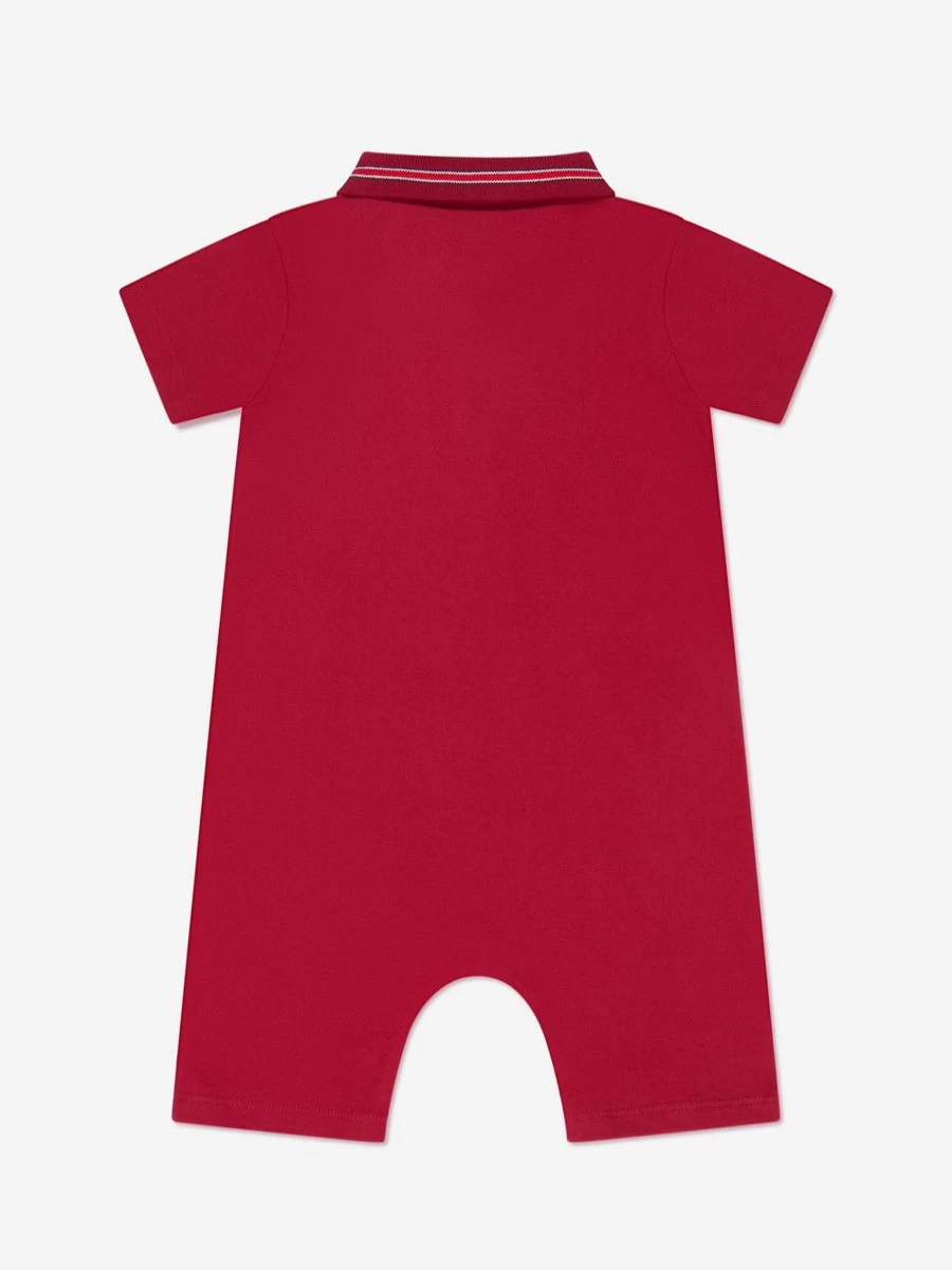 Moncler Enfant Baby Boys Red Polo Romper - Stylish & Comfortable Outfit