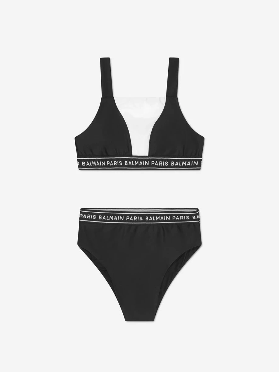 Balmain Teen Girls Black Logo Bikini Swimwear