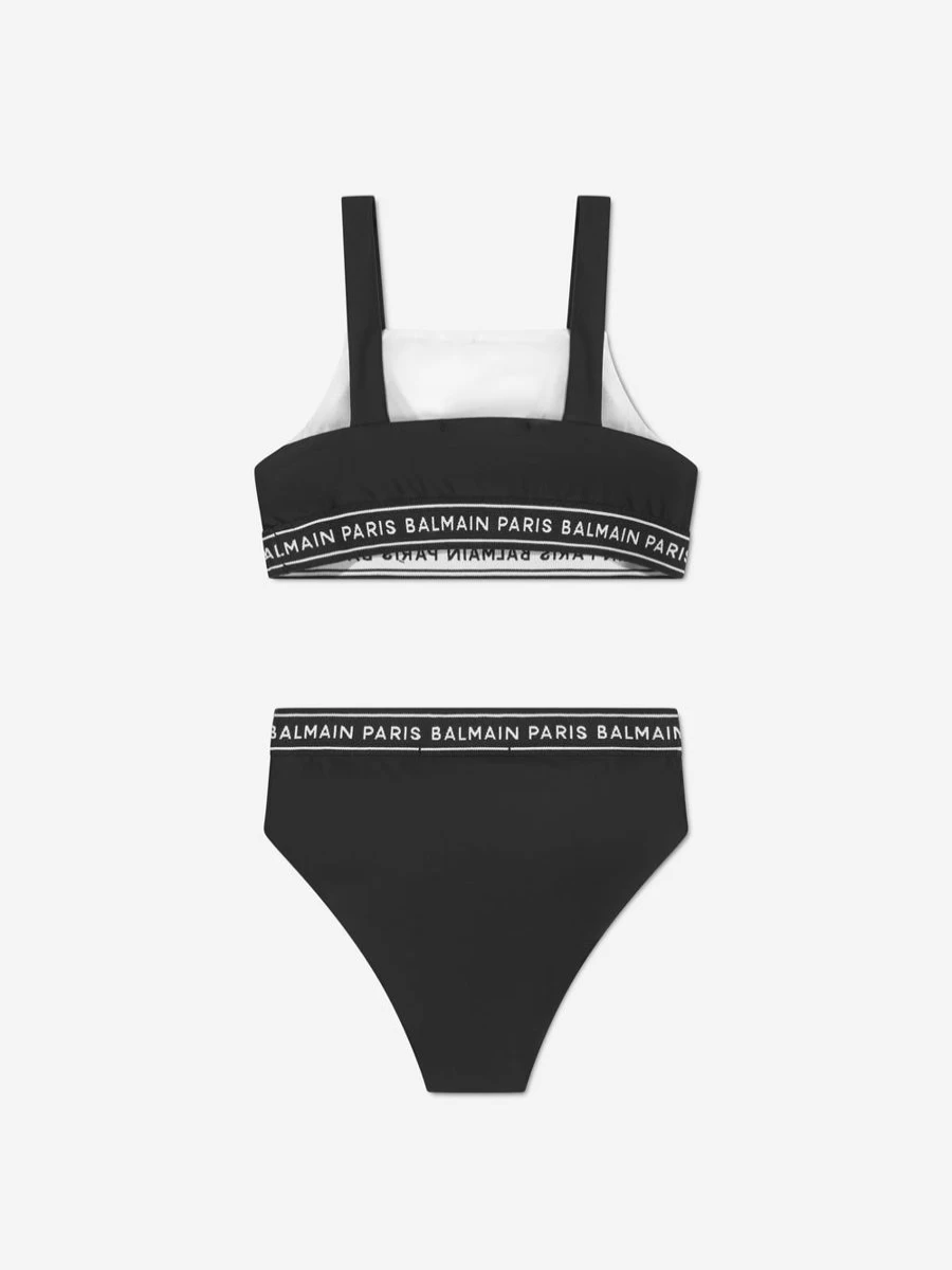 Balmain Teen Girls Black Logo Bikini Swimwear