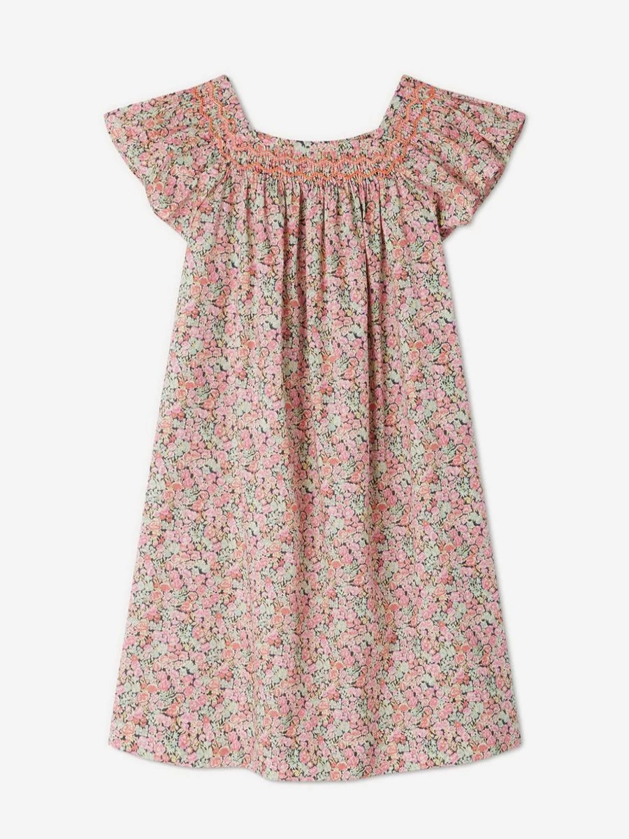 Bonpoint Teen Girls Coryse Floral Dress - Multicolored Floral Print Summer Dress
