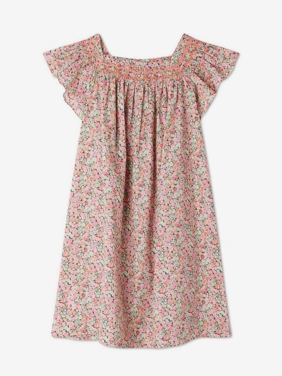 Bonpoint Teen Girls Coryse Floral Dress - Multicolored Floral Print Summer Dress