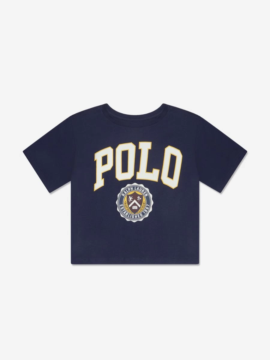 Ralph Lauren Kids Teen Girls Navy Varsity Polo T-Shirt