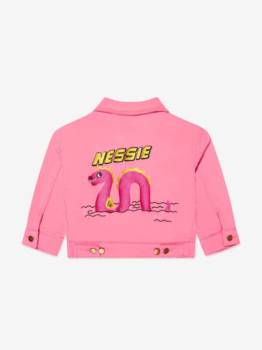 Mini Rodini Girls Organic Cotton Pink Nessie Jacket - Eco-Friendly Kids Outerwear