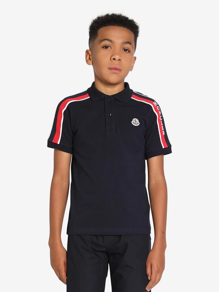Moncler Enfant Teen Boys Navy Polo Shirt - Premium Cotton Classic Fit