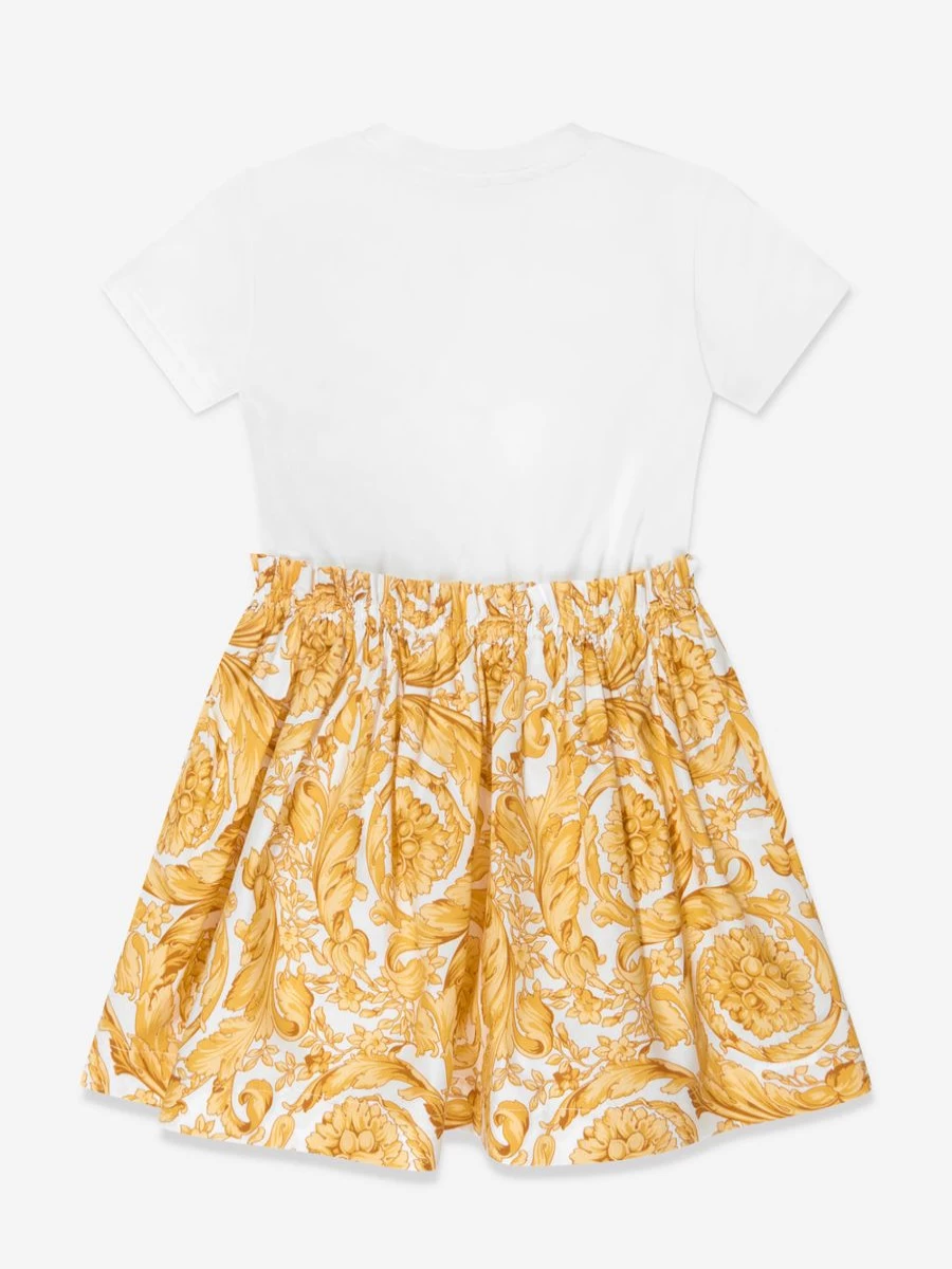 Versace Baby Girls Gold Barocco Logo Jersey Dress
