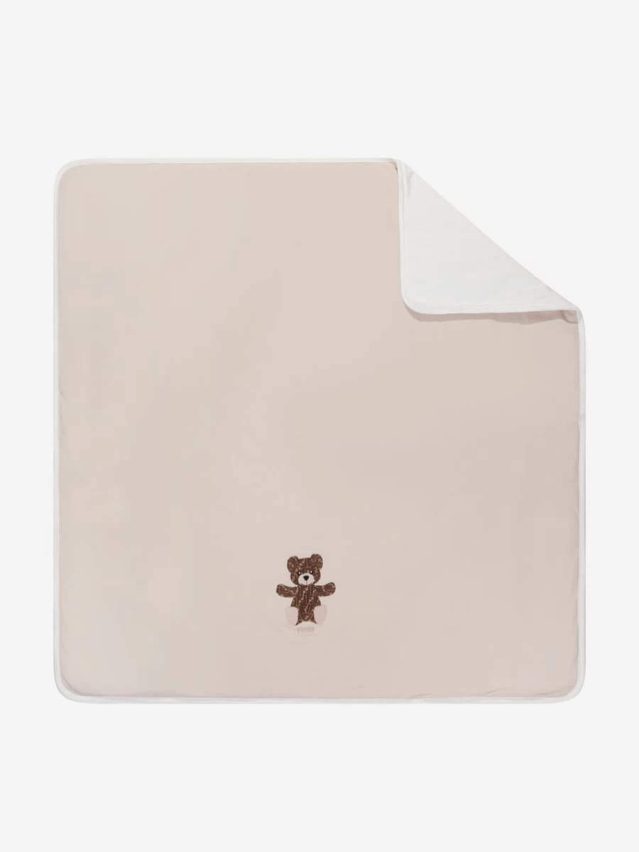 Fendi Kids Baby Bear Blanket - Soft Beige Cozy Throw for Infants & Toddlers