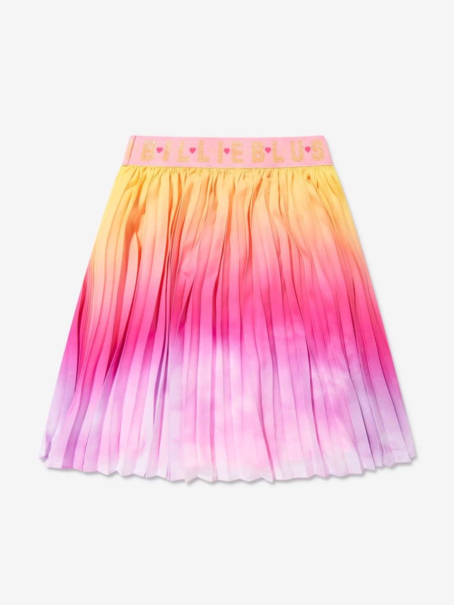 "Billieblush Girls Pleated Gradient Skirt - Multicolor A-Line Skirt for Kids"