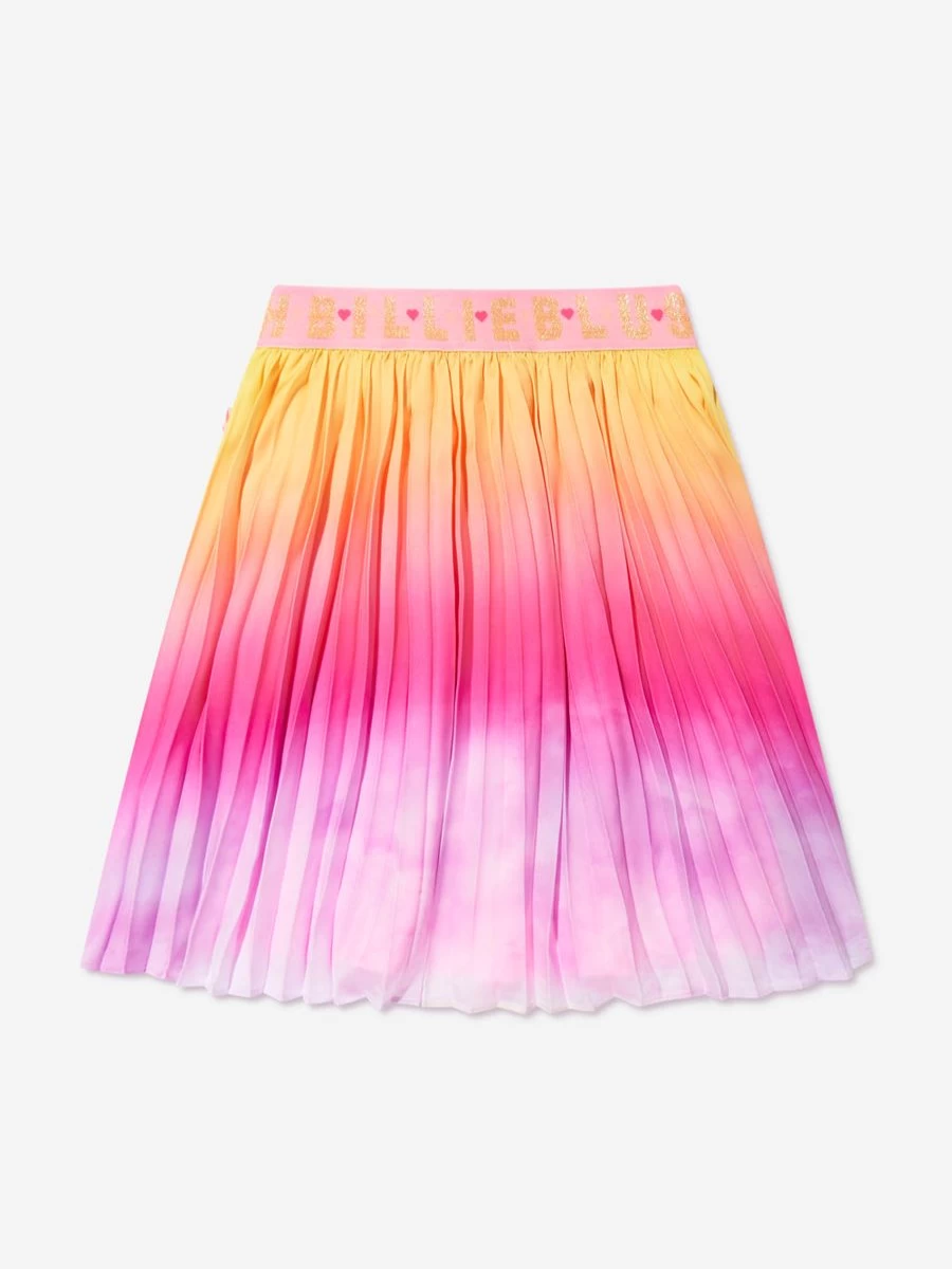 "Billieblush Girls Pleated Gradient Skirt - Multicolor A-Line Skirt for Kids"