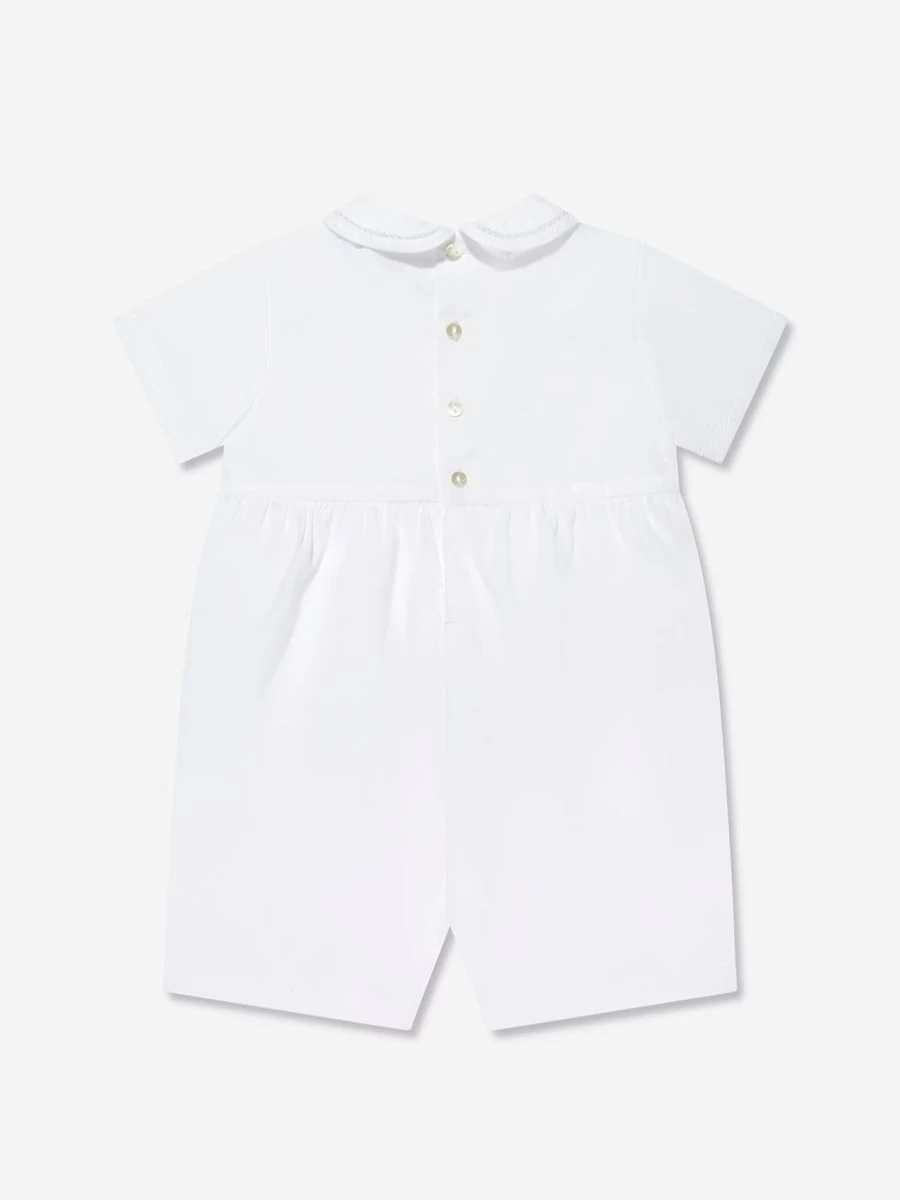 Sarah Louise Baby Boys White Romper - Soft & Comfortable Outfit for Infants