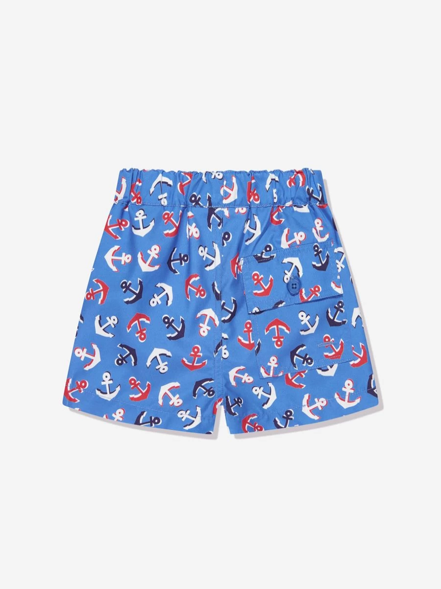Rachel Riley Boys' Blue Anchor Print Swim Shorts for Baby & Toddler