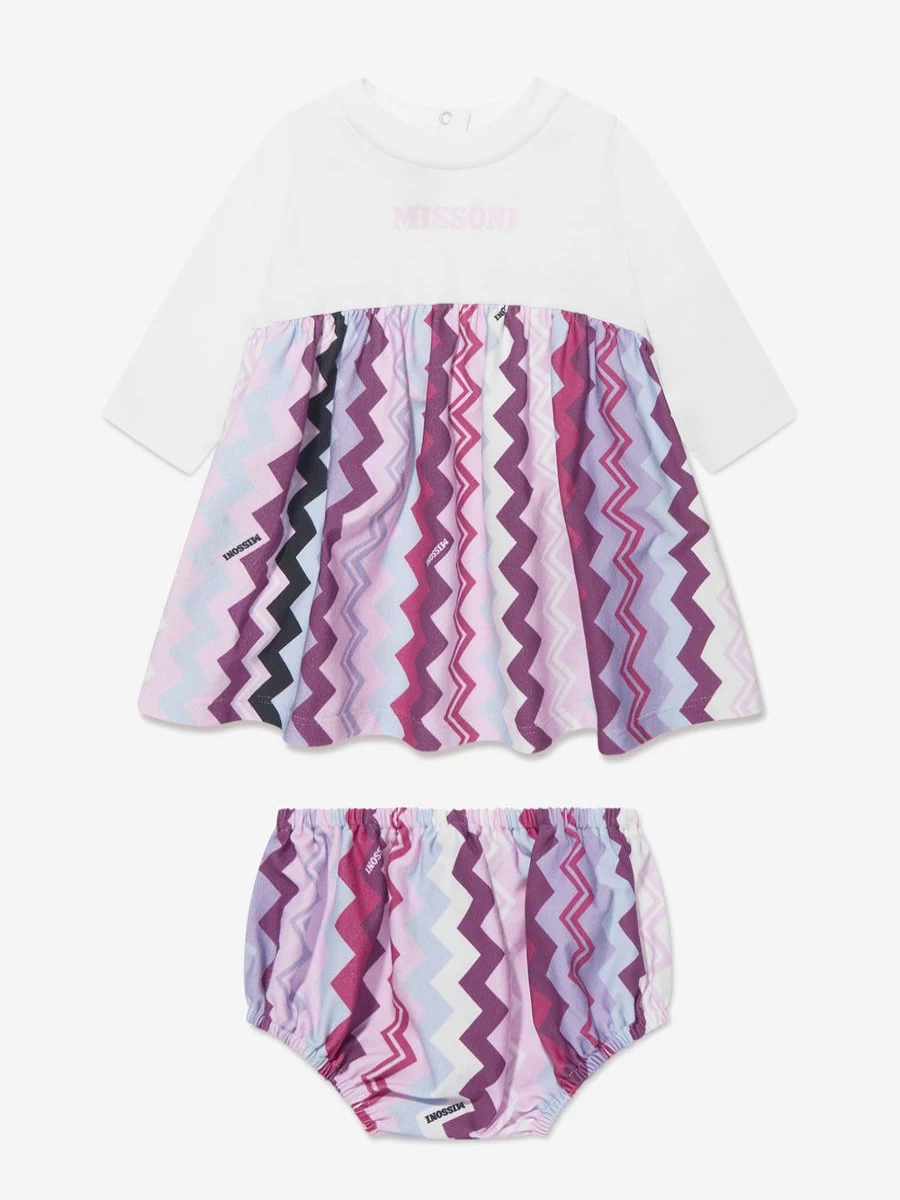 Missoni Baby Girls Pink Zigzag Pattern Dress