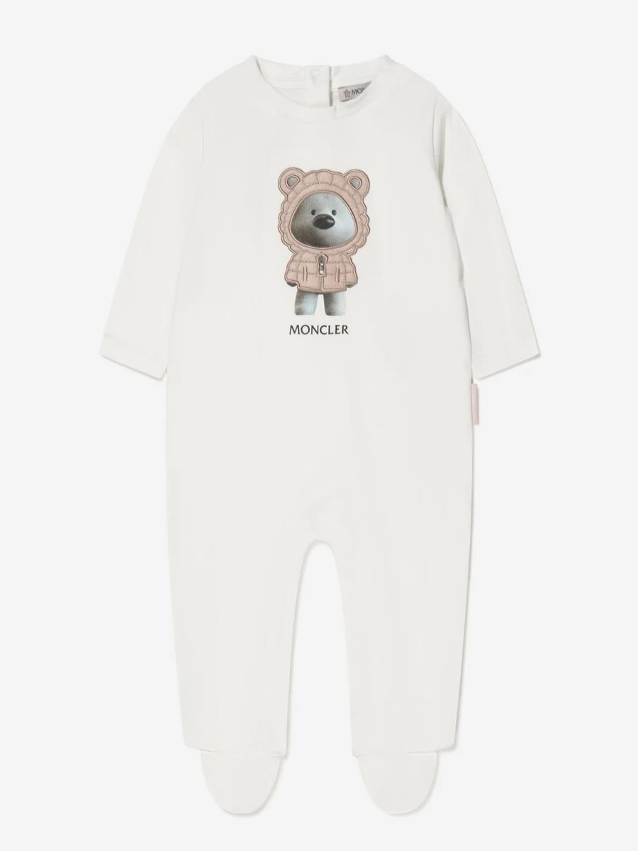 Moncler Enfant Baby Girls' Bear Print Babygrow - Adorable Infant Bodysuit for Newborns & Toddlers