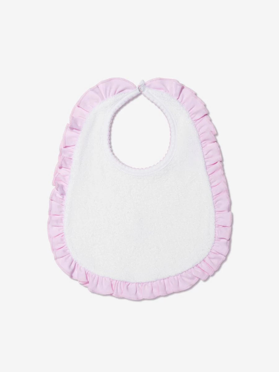 Magnolia Baby Girls White Princess Swan Embroidered Ruffle Bib for Newborns and Infants