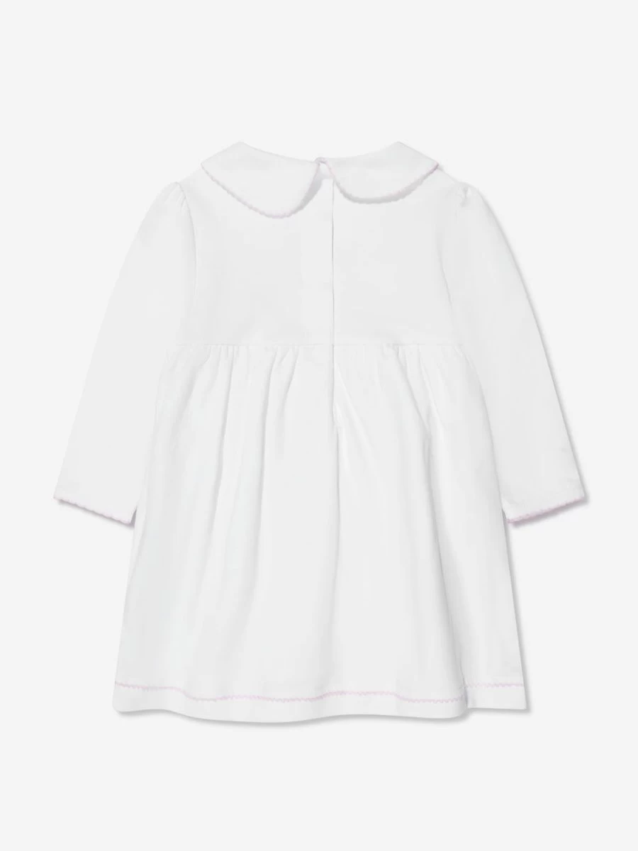 Magnolia Baby Girls White Smocked Collar Dress - Elegant & Comfortable Infant Dress