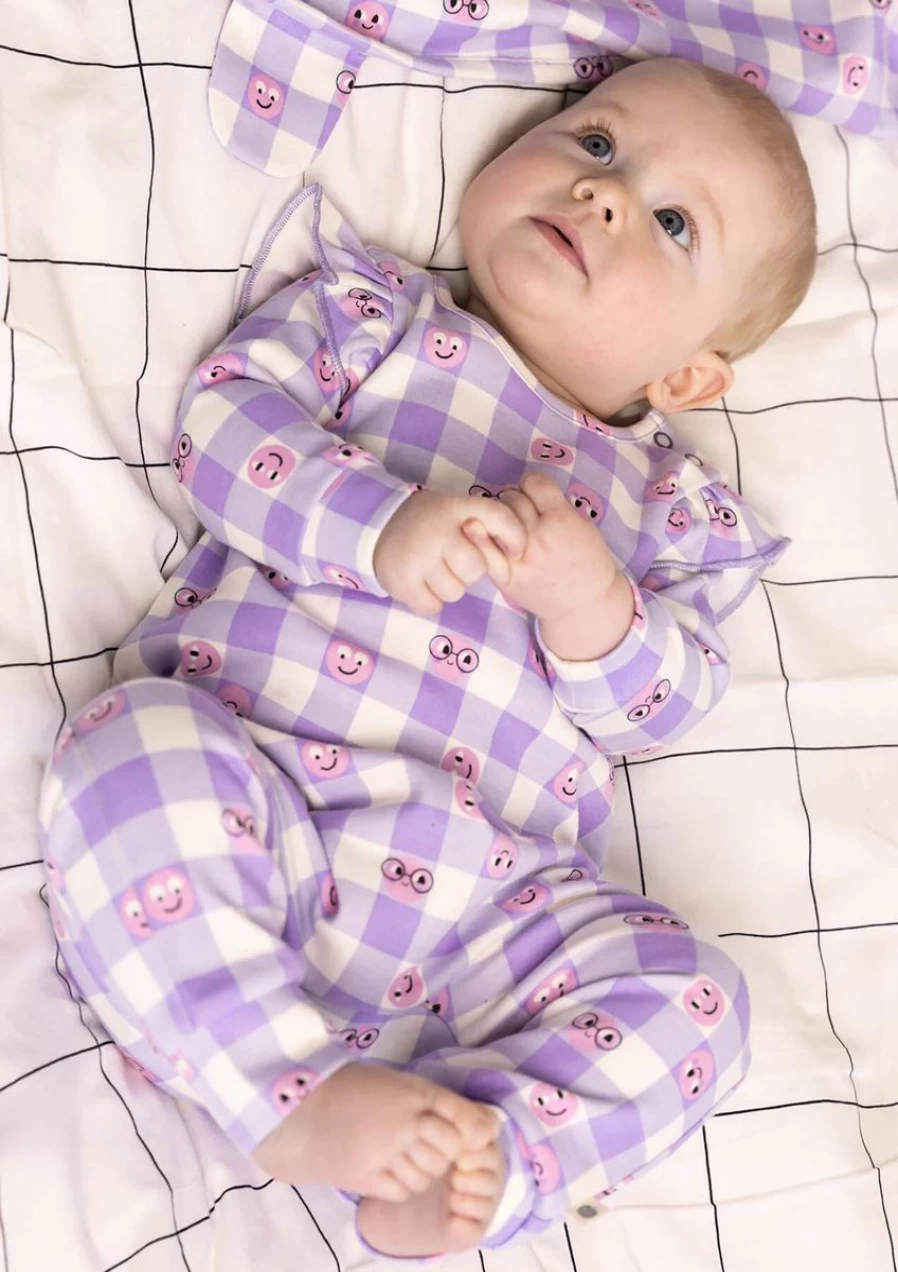 The Bonnie Mob Baby Girls Purple Cherrydrop Frill Romper - Soft & Stylish Outfit